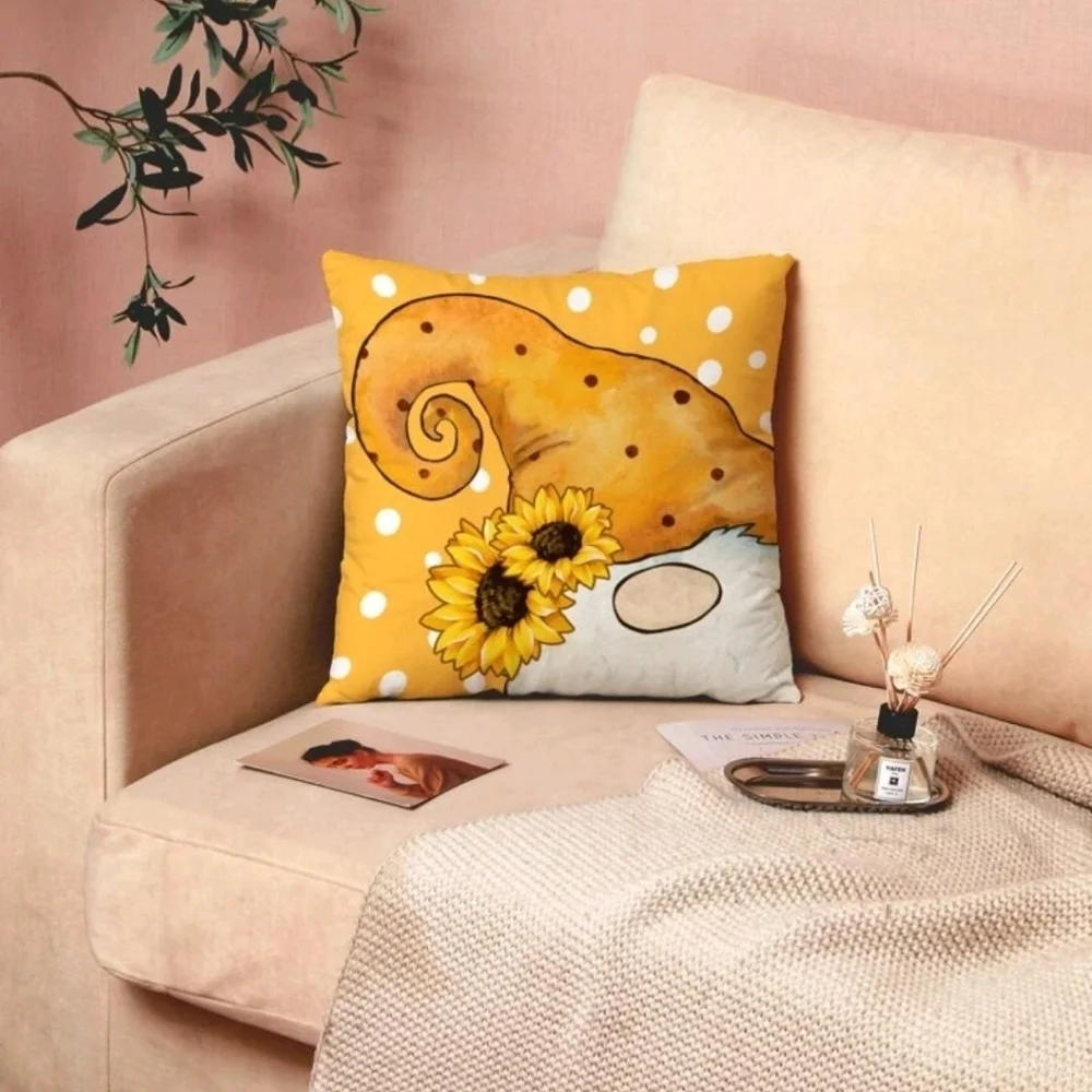 NEW! Gnome Print Cushion Cover